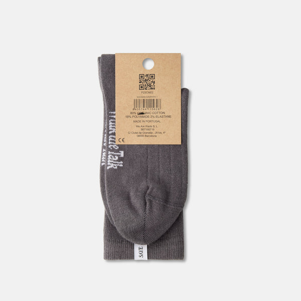 Crew Ribbed Socks - Graphite