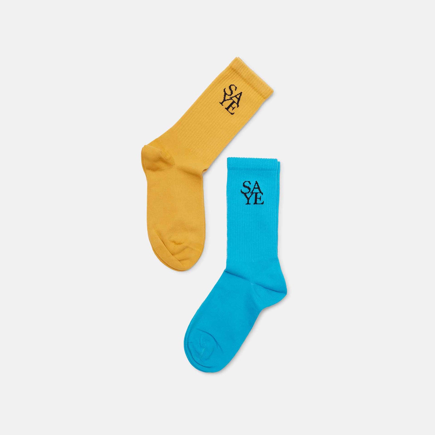 High Everyday Socks - Blue & Mustard