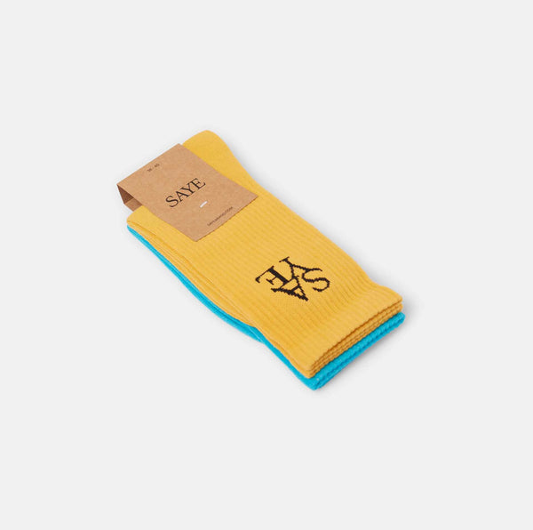 Crew Everyday Socks - Blue & Mustard