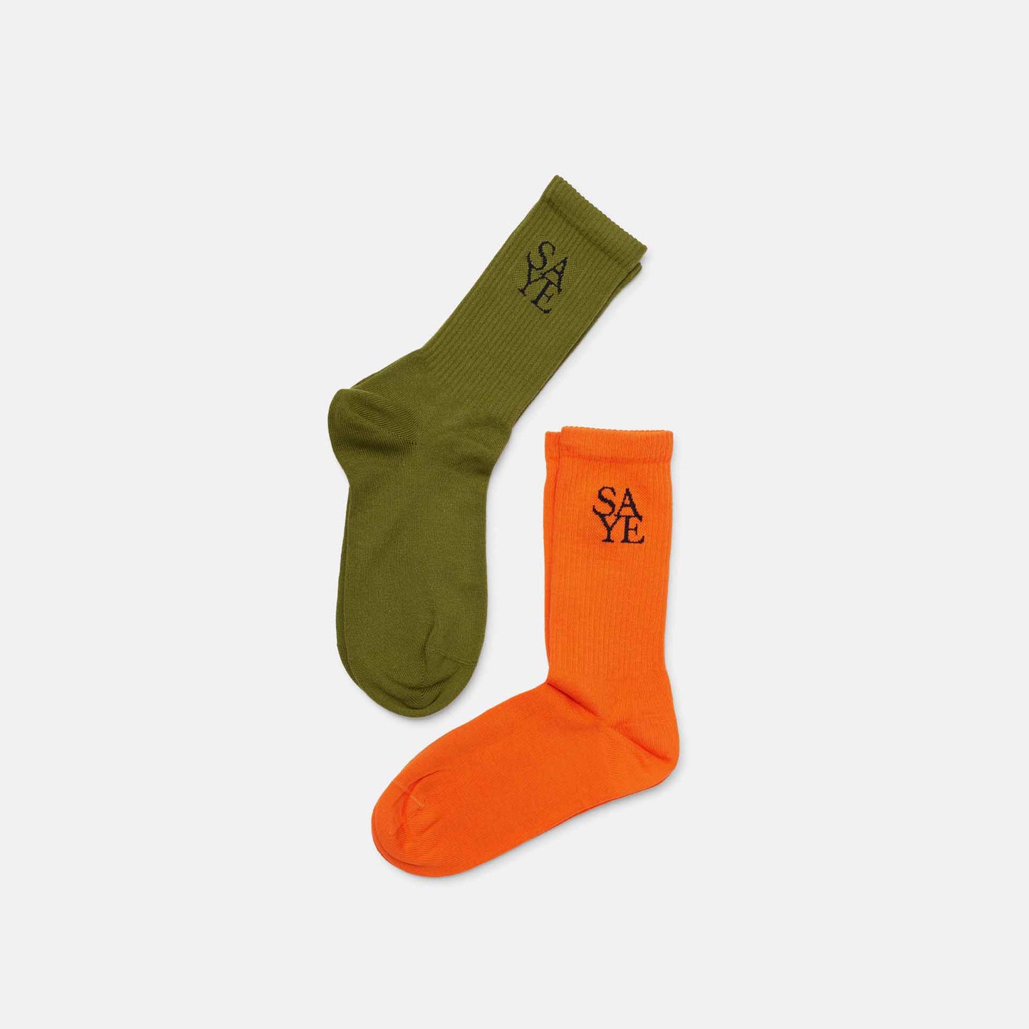 High Everyday Socks - Green & Orange